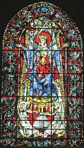 Vitrail de la Vierge réalisé par Max Ingrand, cathédrale de Strasbourg