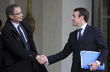 Jean Tirole et Emmanuel Macron le 12 novembre 2014