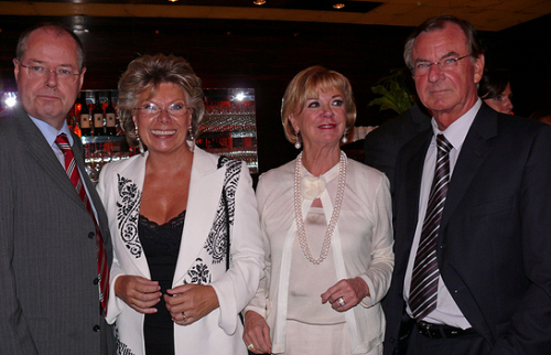 Peer Steinbrück, Viviane Reding, Liz Mohn et Gunter Thielen