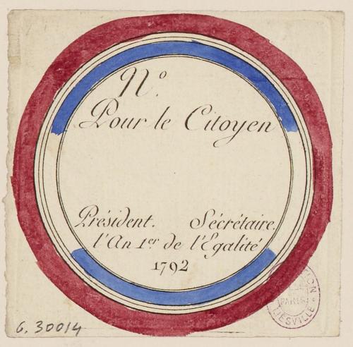 Verso d'une carte d'électeur à la Convention, 1792