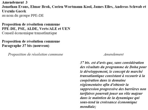 Amendement n°3 formulé par Jonathan Evans, Elmar Brok, Corien Wortmann-Kool, James Elles, Andreas Schwab et Urszula Gacek au nom du groupe PPE-DE